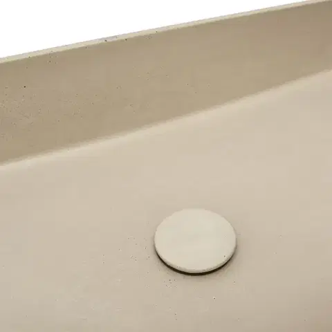 Umyvadlo na desku SAT Cemento 64x37 cm písková mat bez otvoru pro baterii, bez přepadu CEM6437P CEM6437P