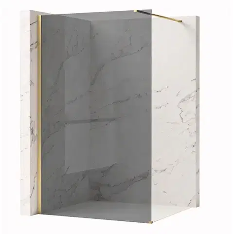 REA/S Sprchová zástěna Flexi Grey / Brush Gold 80 KPL-K99286