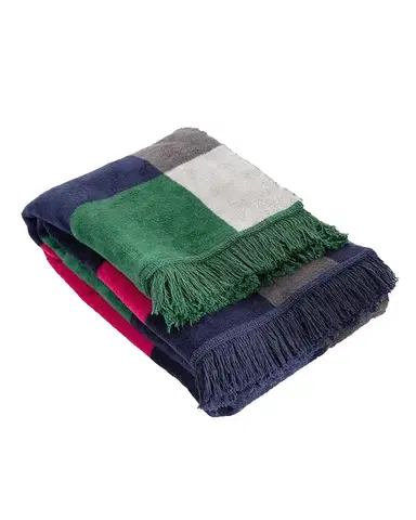 Deka Cotton Cloud 150x200cm Leaf&Fuchsia