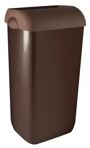 SAPHO COLORED odpadkový koš nástěnný s víkem 23l, ABS, Soft Touch, hnědá A74201MA-2