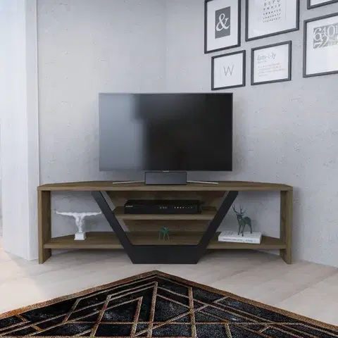TV stolek Sares - Oud Oak, Black