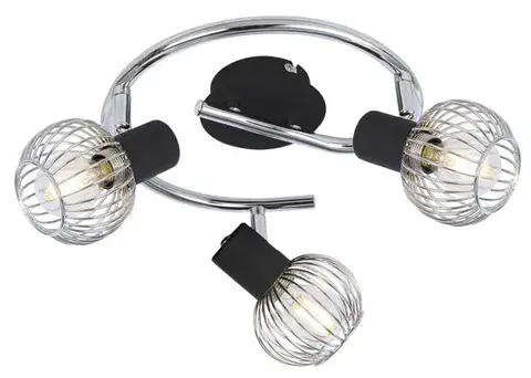 Spirálová stropní lampa 3X40W E14 černá/chrom OSLO