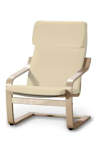 Sedák na křeslo IKEA Poäng barva krémová látka lesklé, pletený vzor