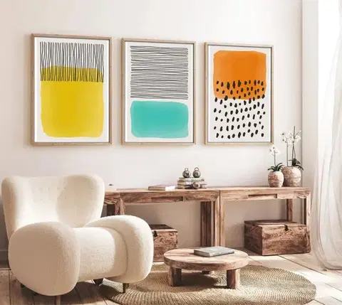 Dekorativní rámovaný obraz z MDF (3 kusy) Huhu136 - 70 x 50