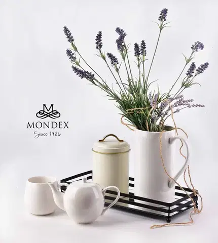 Mondex Obdélníkový dekorativní podnos CEDRIC 39 cm se zrcadlem černý