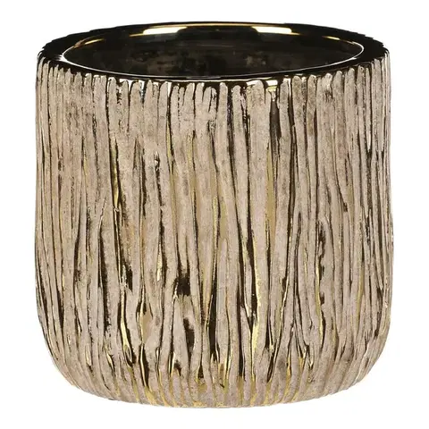 Keramický obal na květináč GILDED BARK, zlatá