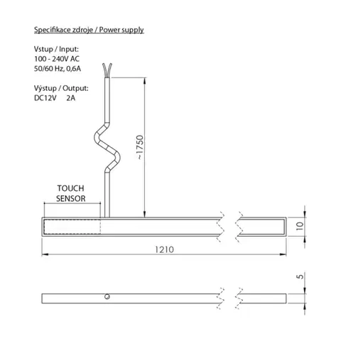 SAPHO LOREA LED pásek 121cm, 1,2W, 6000K LED125