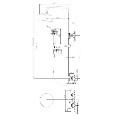 INVENA Sprchový sloup STONE PLUS, chrom AU-P3-001-V