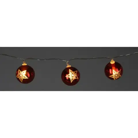 Světelný vánoční řetěz Stars, 120 cm, 10 LED, barva měď, na baterie