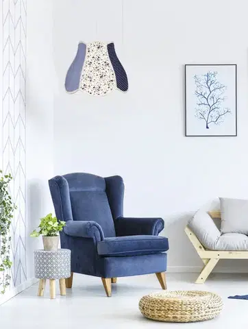 Závěsná stropní lampa Zuza e27 šedomodrá