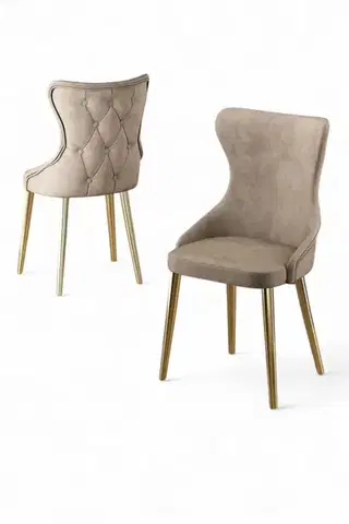 Sada židlí (6 kusů) Alpa - Cappuccino, Gold