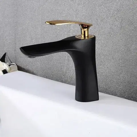 REA Umyvadlová baterie Orbit Black zlatá REA-B2054