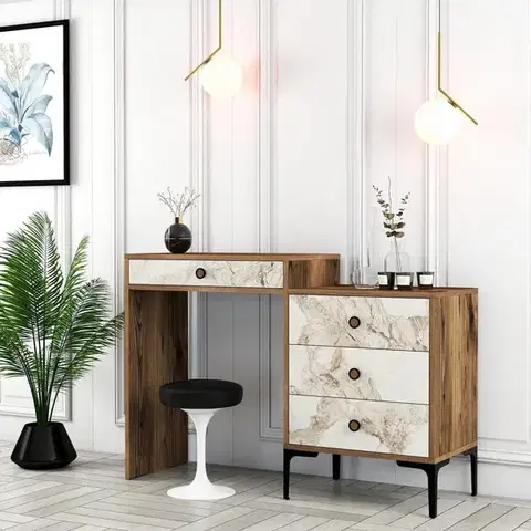 Toaletní stolek Lizbon 552 - Walnut, White