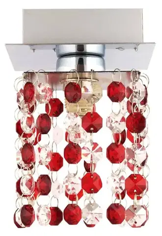 Stropní svítidlo G9 Classic chrom/červený křišťál