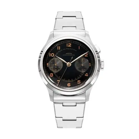 Vulcain Monopusher Heritage - Black - Steel Bracelet