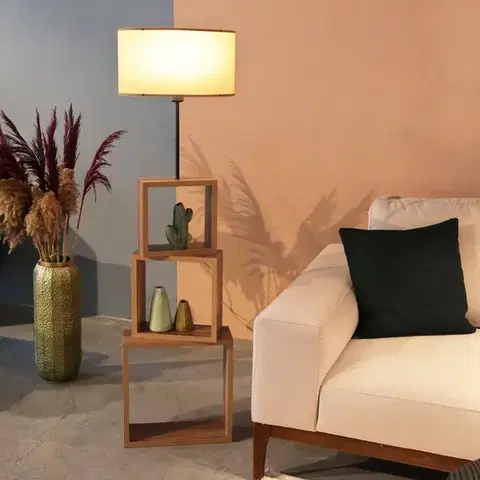 Dřevěná stojací lampa AYD - 2902