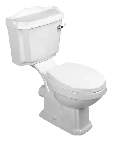 AQUALINE ANTIK WC kombi retro, zadní odpad, bílá AK107-01