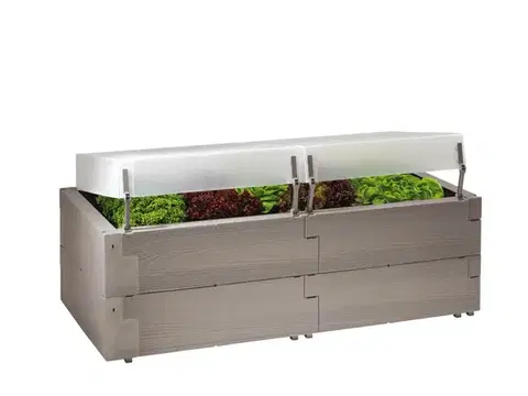 Vyvýšený záhon s poklopem 60 x 130 cm plast Dekorhome