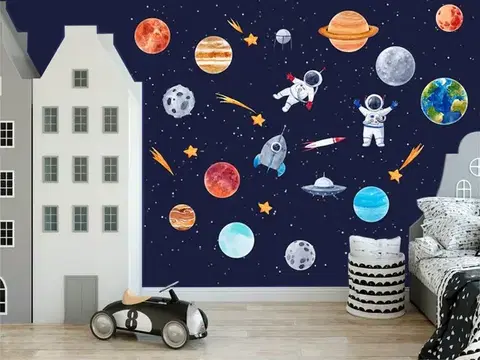 Samolepky COSMOS - planety, sluneční soustava, hvězdy 200x76