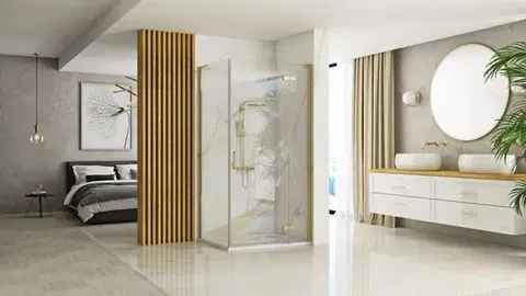 REA/S Sprchová kabina Hugo 100x90 Gold Brush Dveře: 100 Stěna: 90 KPL-K8416