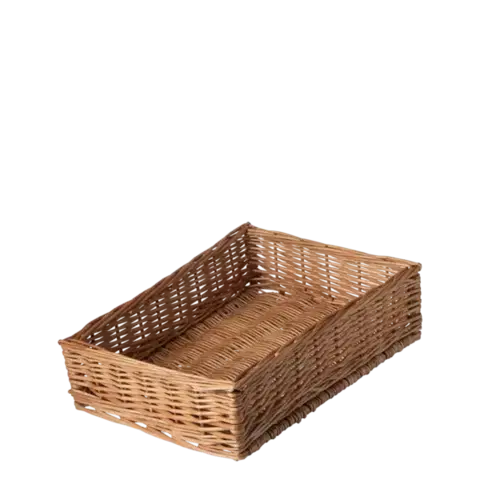 Hranatý proutěný košík na chléb 40 × 30 × 10 cm — Flow Wicker - 593683