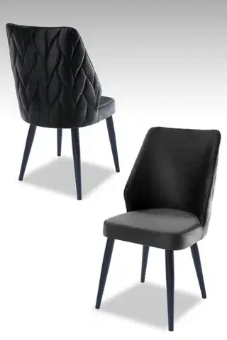Sada židlí (2 kusy) Pufi - Anthracite, Black