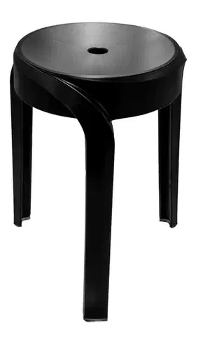 RIDDER STAN koupelnová stolička, průměr 30cm, černá A176110
