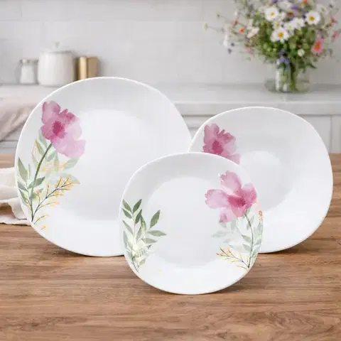 Arôme Home 18dílná jídelní sada Růžový mák