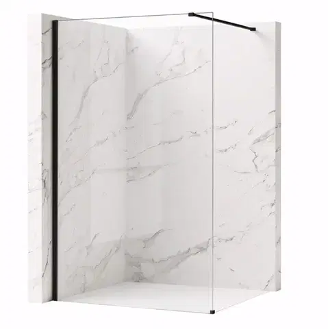 REA/S Sprchová zástěna Flexi Transparent / Black 80 KPL-K99167