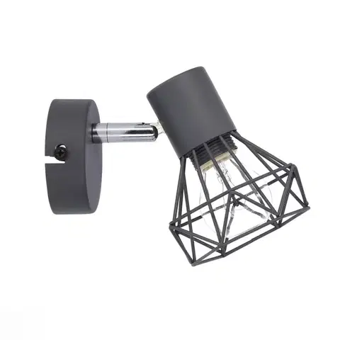 Nástěnná lampa Verve s jedním šedým drátem 1X40W E14