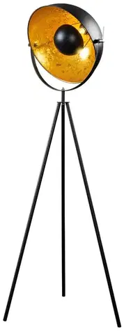 Estila Designová originální stojací lampa Studio 140cm zlatá