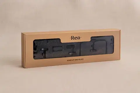 REA Sada koupelnových doplňků GRID Black 4 díly REA-05008