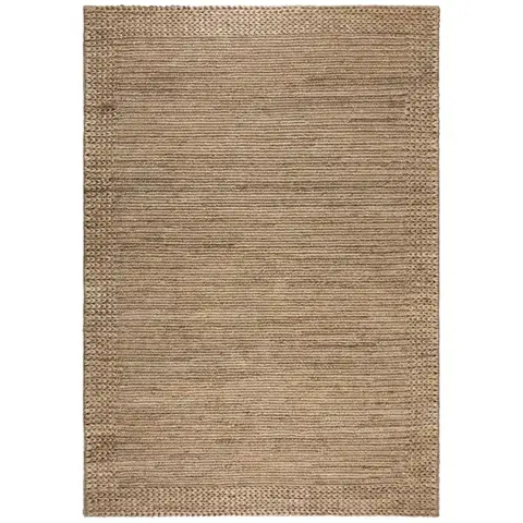 Flair Rugs, Kusový koberec Drew Braid Border Natural, 160x230, béžová, chodba / předsíň