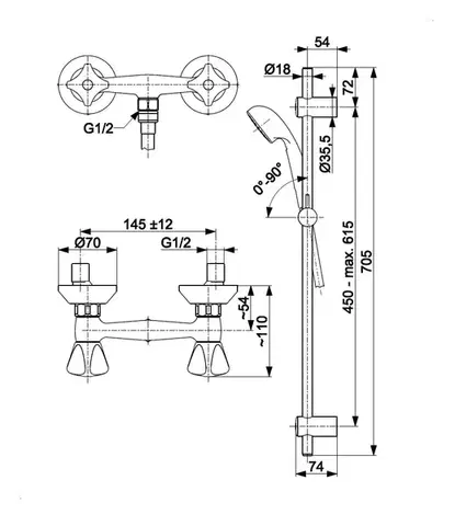 KFA STANDARD nástěnná sprchová baterie, chrom 306-311-00
