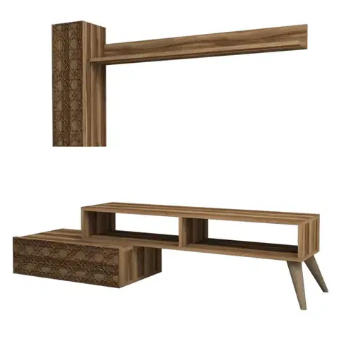 TV stěna / Sestava pod TV Planet - Walnut, Walnut
