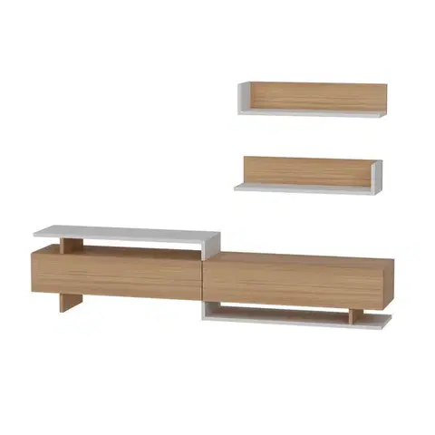 TV stěna / Sestava pod TV Ayaz - Teak, White