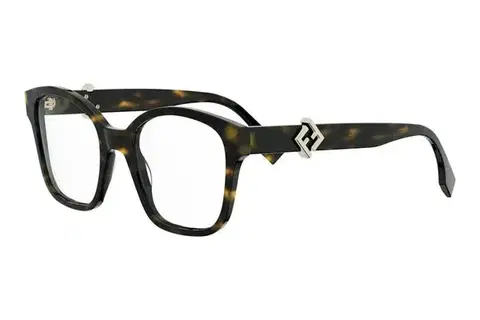 FENDI Diamonds Havana Squared Eyeglasses - ONE SIZE (52)