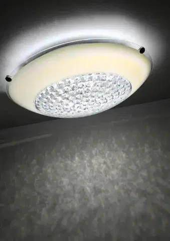 Bílá LED stropní lampa s krystaly Priština