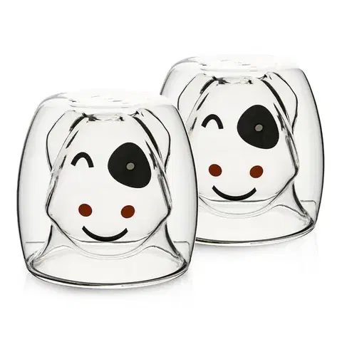 4home Termo sklenice Hot&Cool Happy Cow 210 ml, 2 ks   