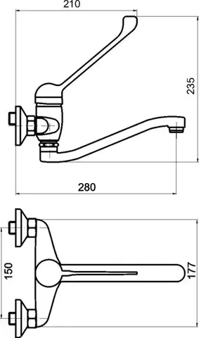 NOVASERVIS Dřezová baterie 150 mm lékařská páka Metalia 55 chrom 55070L,0