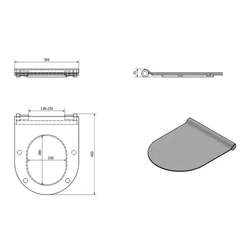 GSI WC sedátko, SLIM, Soft Close, Quick Release, černá mat/chrom MS86CSN26