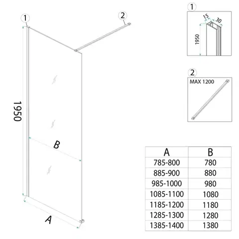 REA/S Sprchová zástěna Flexi Grey / Gold 140 KPL-K99780