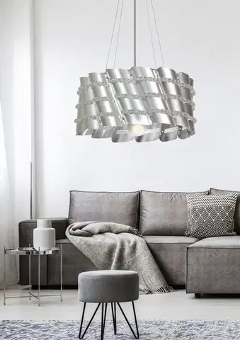 Závěsná lampa s kovovým stínidlem a korálky 60W Smile