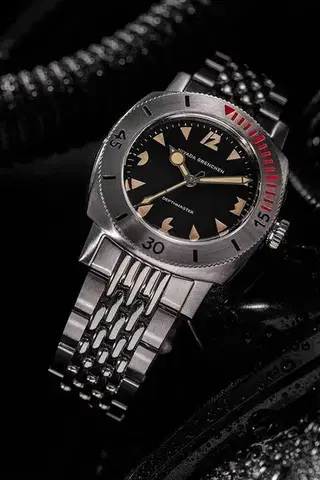 Nivada Grenchen Art Deco Depthmaster - Black Leather