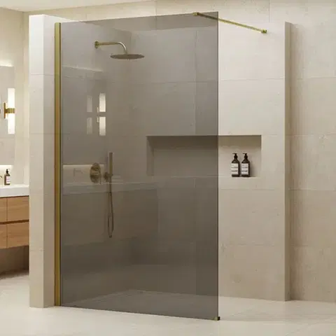REA/S Sprchová zástěna Flexi Grey / Gold 140 KPL-K99780