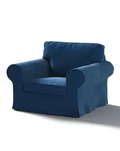 Potah na křeslo IKEA Ektorp barva tmavě modrá látka lesklé, sametová