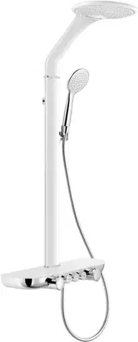 MEXEN Bolt nástěnný sprchový set s dešťovou sprchou a baterií, bílá/chrom 78108-20