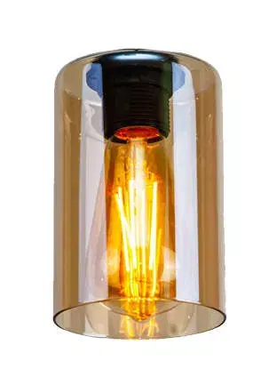Hnědé skleněné stínidlo E27 pro bistro lampu