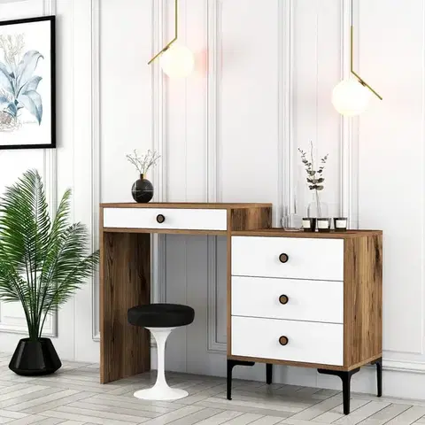 Toaletní stolek Lizbon 551 - Walnut, White