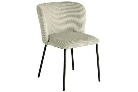 Estila Designová moderní jídelní židle Olive v jemné zelené barvě s vroubkovaným potahem v retro nádechu 75 cm